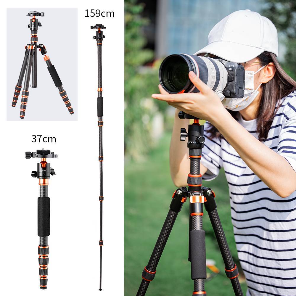 K&F Concept Lightweight Travel Tripod Carbon Fiber KF09.077V3 - 4